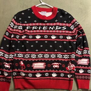 FRIENDS Black and Red Crewneck Sweater